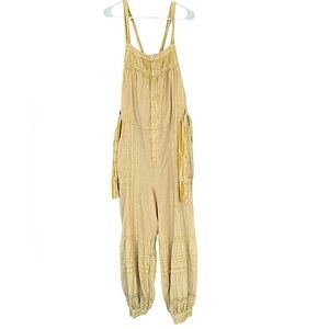 Free People Sunlit Yellow Strappy Boho Jumpsuit